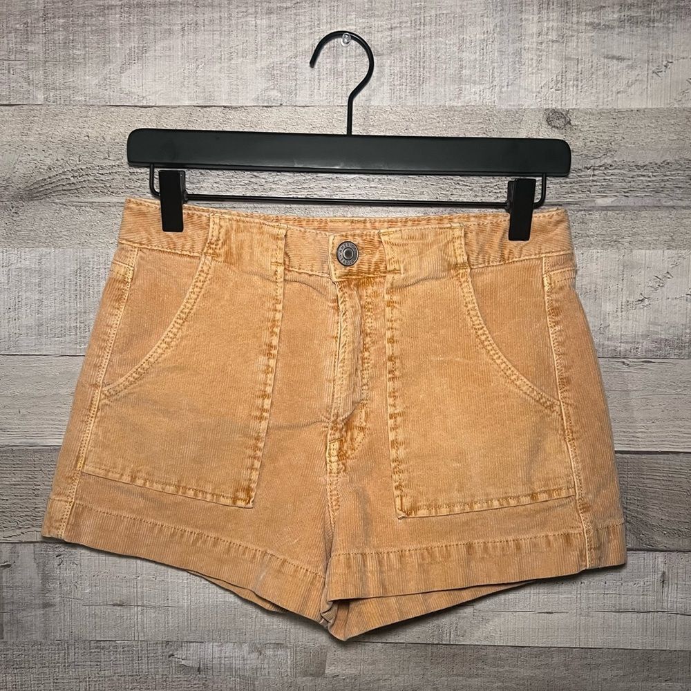 American Eagle Tan Corduroy Super Stretch High Waisted Shorts